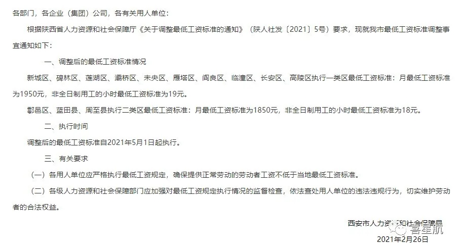 5月1日起陜西這些人最低工資標準均增加150！(圖2)